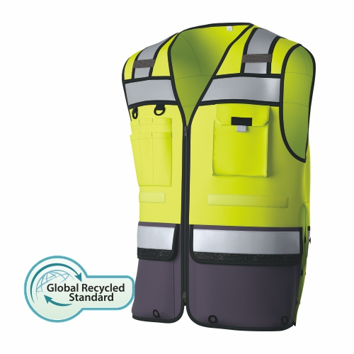 HI-VIS Resirkulert Tricot-sikkerhet Funksjonell vest av tricot