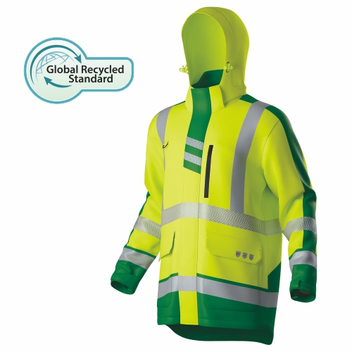 HI-VIS resirkulert 2IN1 Oxford vanntett Parka med kylt liner